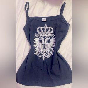 Y2K spaghetti strap shirt navy shirt